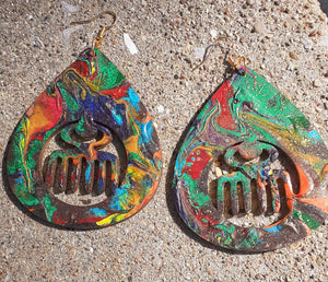 Handpainted Adinkra symbol Earrings Kargo Fresh