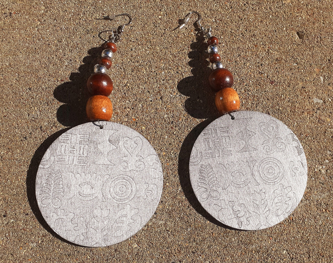 Handpainted Adinkra symbol Earrings Kargo Fresh