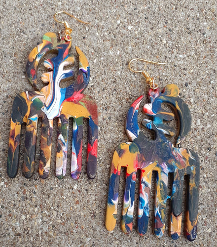 Handpainted Adinkra symbol Earrings Kargo Fresh