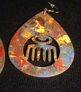 Handpainted Adinkra symbol Earrings Kargo Fresh