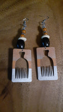 Load image into Gallery viewer, Handpainted Afro Pick Earrings Kargo Fresh
