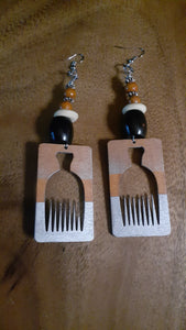Handpainted Afro Pick Earrings Kargo Fresh
