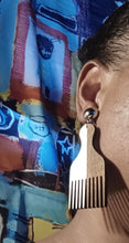 Load image into Gallery viewer, Handpainted Afro pick clip on earrings Kargo Fresh
