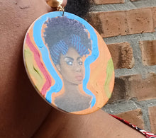 Load image into Gallery viewer, Handpainted Afrocentric Wooden  Clip On Earrings Kargo Fresh
