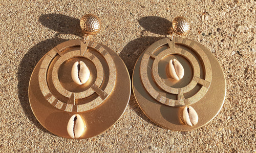 Handpainted Afrocentric Wooden clip on Earrings Kargo Fresh