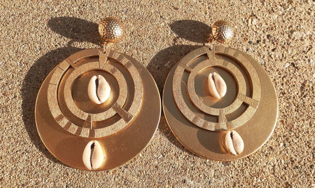 Handpainted Afrocentric Wooden clip on Earrings Kargo Fresh