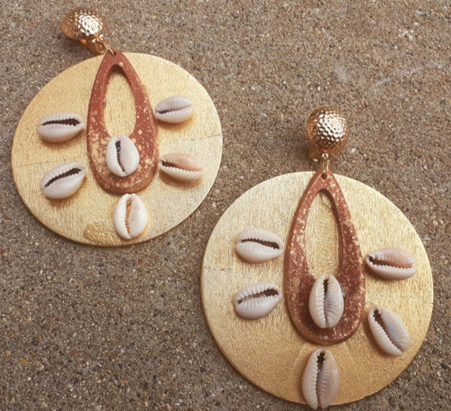Handpainted Afrocentric Wooden clip on Earrings Kargo Fresh