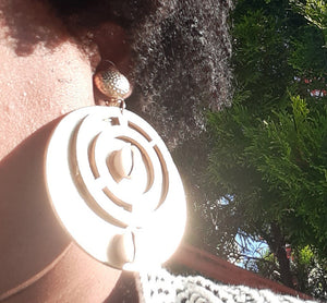 Handpainted Afrocentric Wooden clip on Earrings Kargo Fresh