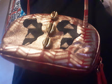 Load image into Gallery viewer, Handpainted Ankh Africa Leather Purse and Earrings Set Kargo Fresh
