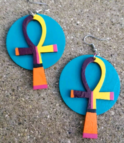 Handpainted Ankh Earrings Kargo Fresh