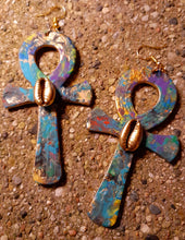 Load image into Gallery viewer, Handpainted Ankh Earrings Kargo Fresh
