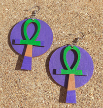 Load image into Gallery viewer, Handpainted Ankh Earrings Kargo Fresh
