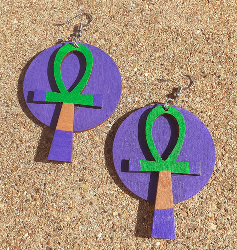 Handpainted Ankh Earrings Kargo Fresh