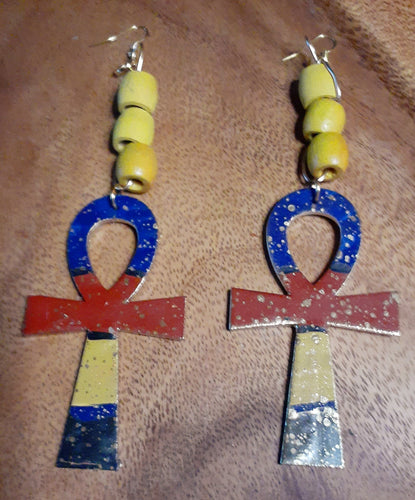 Handpainted Ankh Earrings Kargo Fresh