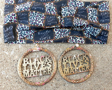 Load image into Gallery viewer, Handpainted Black Lives Matter Earrings and Matching Headband Kargo Fresh
