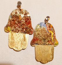 Load image into Gallery viewer, Handpainted Boho Hamsa Earrings Kargo Fresh
