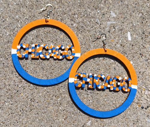 Handpainted Chicago Themed earrings Kargo Fresh