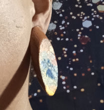 Load image into Gallery viewer, Handpainted Chunky handmade wooden clip on stud earrings Kargo Fresh
