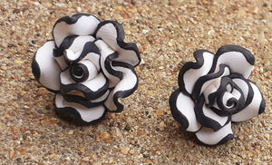 Handpainted Clay Rose Stud Earrings Kargo Fresh