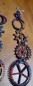 Handpainted Clock Wheel Earrings Kargo Fresh