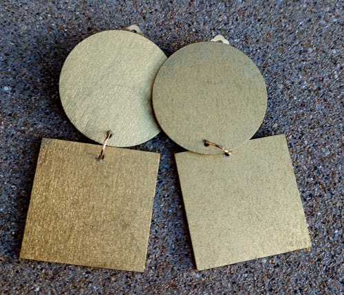 Handpainted Design Wooden Clip on Earrings Kargo Fresh