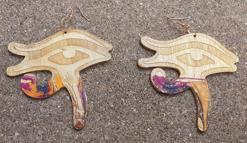 Handpainted Eye of Horus Earrings Kargo Fresh