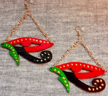 Load image into Gallery viewer, Handpainted Eye of Horus Wooden Earrings Kargo Fresh
