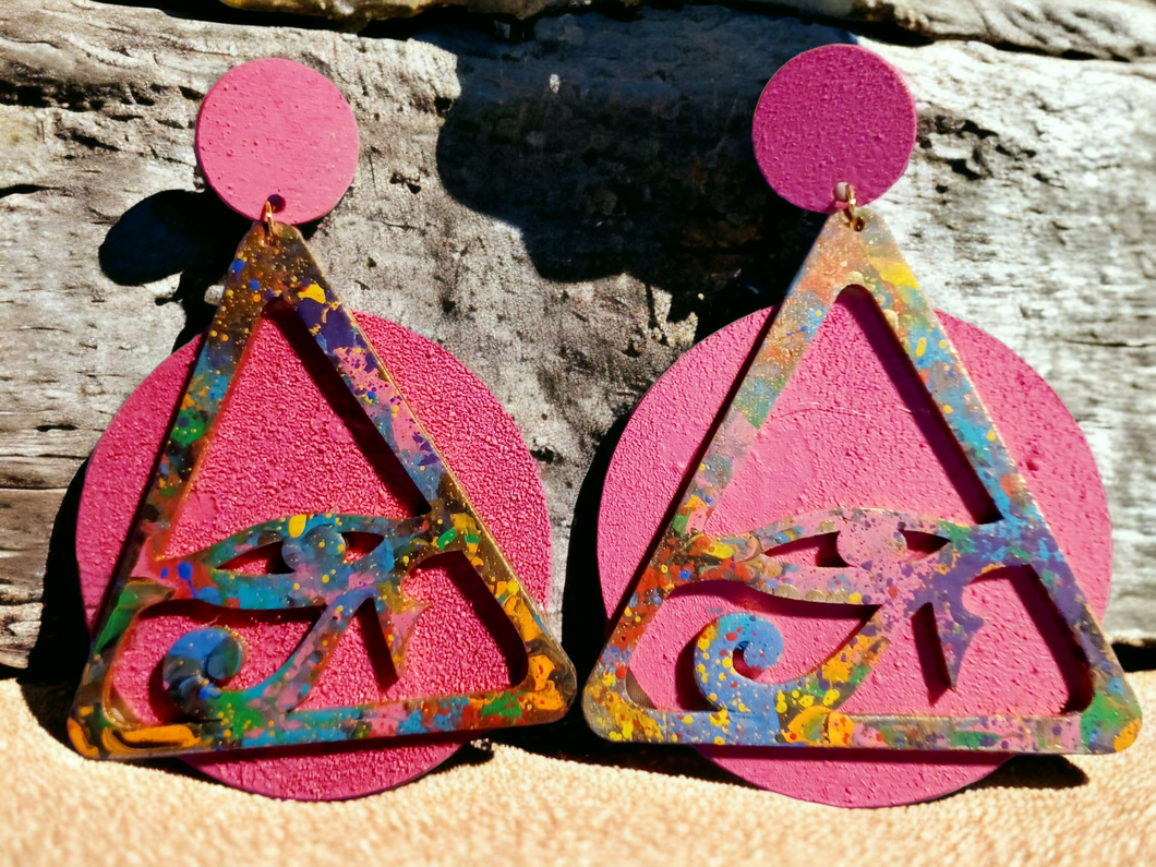 Handpainted Eye of Horus symbol Earrings Kargo Fresh