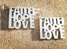 Load image into Gallery viewer, Handpainted Faith Hope Love  statement Earrings Kargo Fresh
