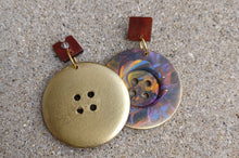 Load image into Gallery viewer, Handpainted Giant wooden button earrings Kargo Fresh
