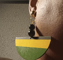 Load image into Gallery viewer, Handpainted Jamaica Flag clip on earrings Kargo Fresh
