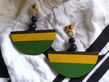 Load image into Gallery viewer, Handpainted Jamaica Flag clip on earrings Kargo Fresh
