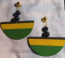 Load image into Gallery viewer, Handpainted Jamaica Flag clip on earrings Kargo Fresh
