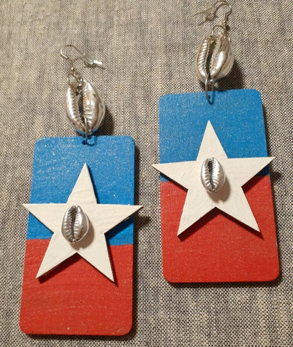 Handpainted Juneteenth Themed Wooden Earrings Kargo Fresh