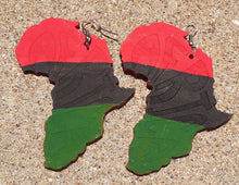 Load image into Gallery viewer, Handpainted Pan African AFRICA RBG Earrings Kargo Fresh
