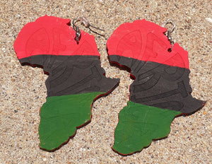 Handpainted Pan African AFRICA RBG Earrings Kargo Fresh