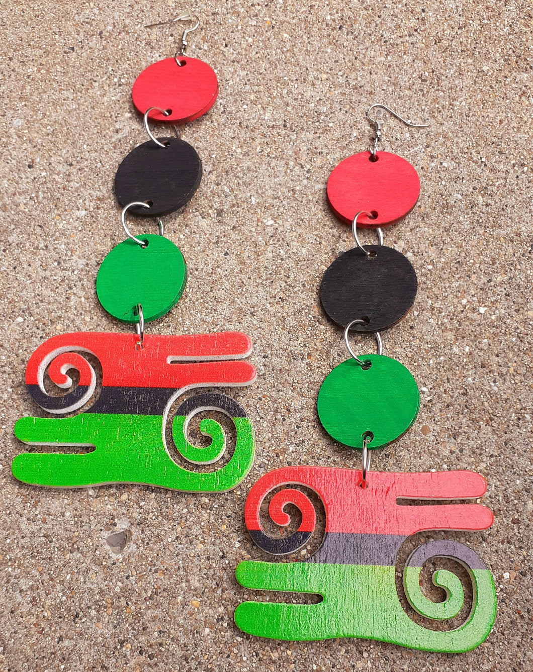 Handpainted Pan African RBG Earrings Kargo Fresh