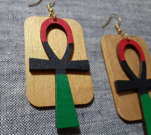 Handpainted RBG Ankh Earrings Kargo Fresh