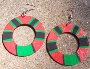 Handpainted Rbg Wooden Hoop Earrings Kargo Fresh