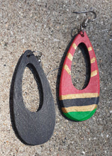 Load image into Gallery viewer, Handpainted Rbg Wooden Hoop Earrings Kargo Fresh
