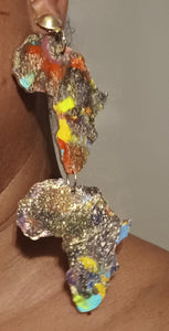Handpainted Wooden AFRICA Clip On Earrings Kargo Fresh