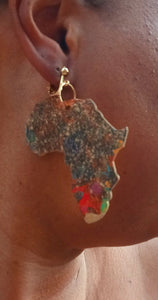 Handpainted Wooden AFRICA Clip On Earrings Kargo Fresh