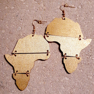 Handpainted Wooden Africa Earrings Kargo Fresh