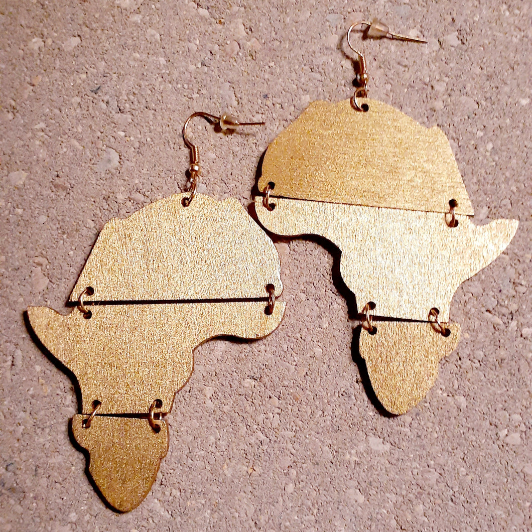 Handpainted Wooden Africa Earrings Kargo Fresh