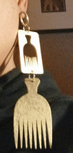 Load image into Gallery viewer, Handpainted Wooden Afro Comb Earrings Kargo Fresh
