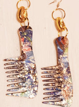 Load image into Gallery viewer, Handpainted Wooden Afro Comb Earrings Kargo Fresh
