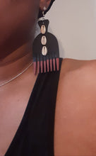 Load image into Gallery viewer, Handpainted Wooden Afro Pick Earrings Kargo Fresh
