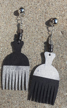 Load image into Gallery viewer, Handpainted Wooden Clip On Afro Pick Earrings Kargo Fresh
