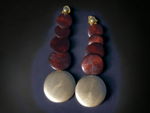 Load image into Gallery viewer, Handpainted abstract wood clip on earrings Kargo Fresh
