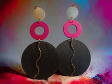 Load image into Gallery viewer, Handpainted colorblock clip on earrings Kargo Fresh
